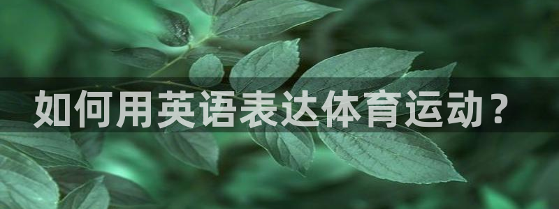 MK体育官网下载平台注册要钱吗：如何用英语表达体育运动？